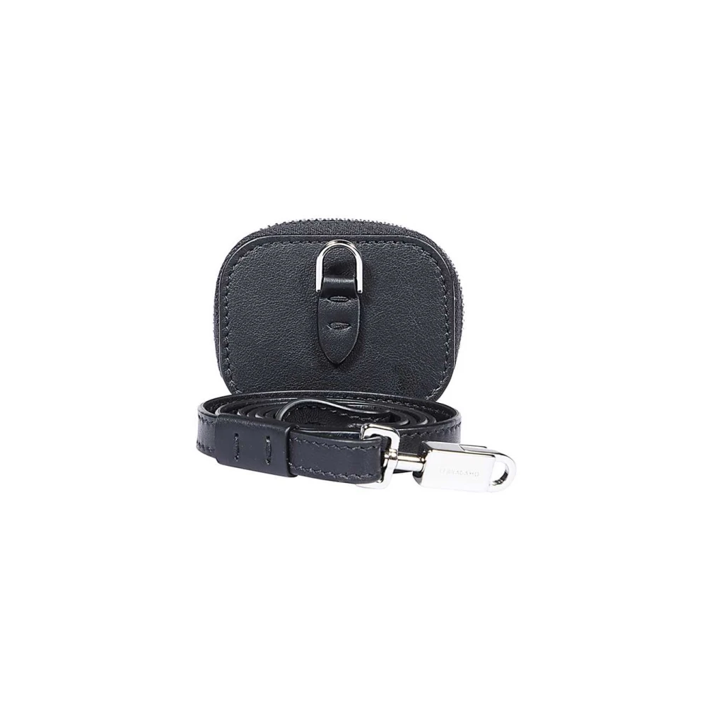 Salvatore Ferragamo Muntportemonnee met Afneembare Schouderband Black Dames