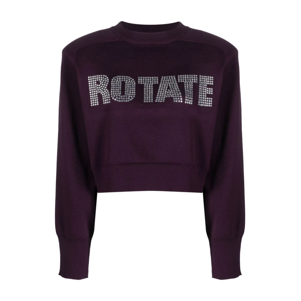 Rotate Birger Christensen Cropped Gebreide Jumper Purple Dames