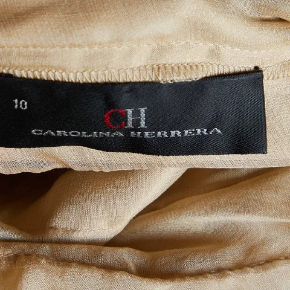 Carolina Herrera Pre-owned Silk tops Beige Dames