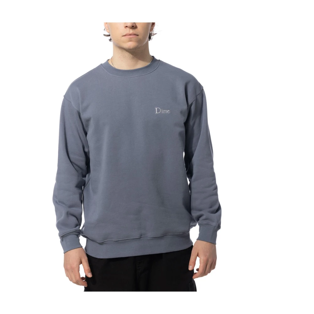 Dime Mtl Klassiek Logo Crewneck Skate Brand Gray Heren