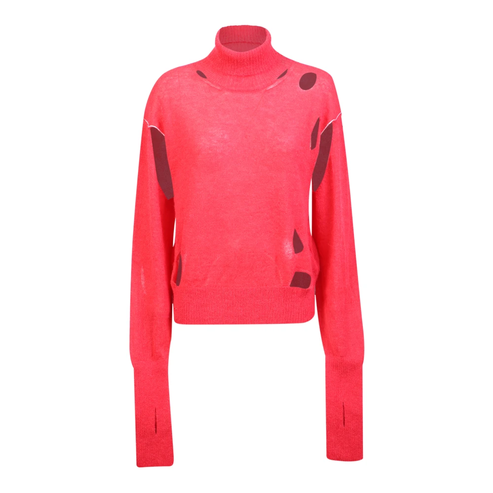 MM6 Maison Margiela Rode Alpaca wollen turtleneck Red Dames