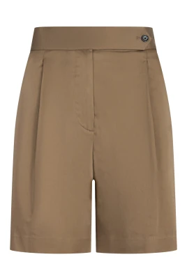 Shorts i stretchbomull med veck
