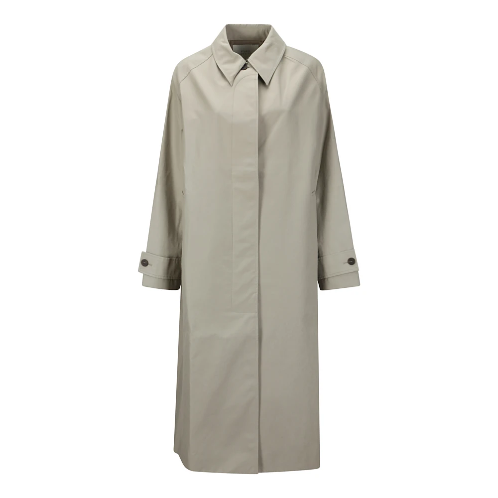 Studio Nicholson Katoenen trenchcoat met kraag Gray Dames