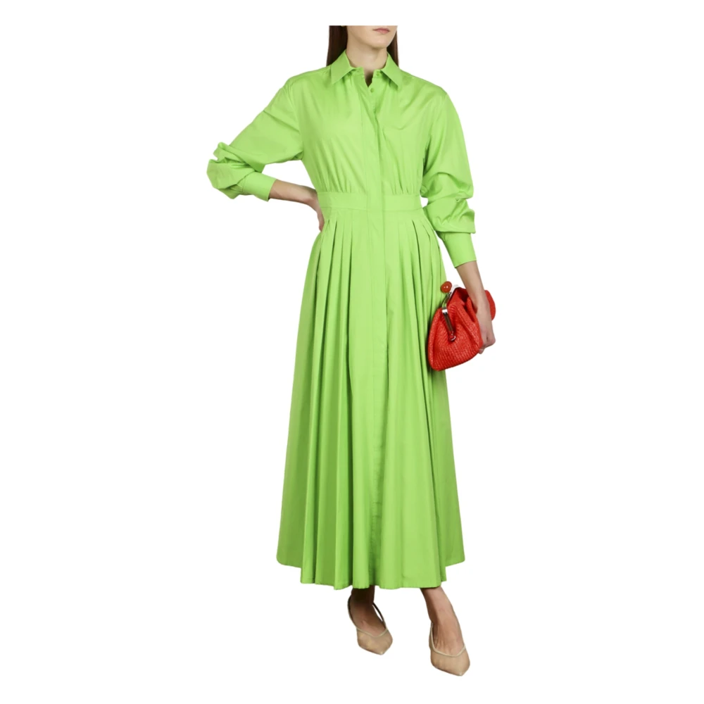 Max Mara Studio Groene Katoenen Overhemdjurk Green Dames