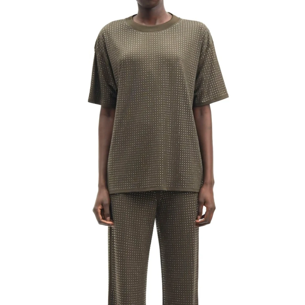 Samsøe Oversized kristalversierd T-shirt Green Heren