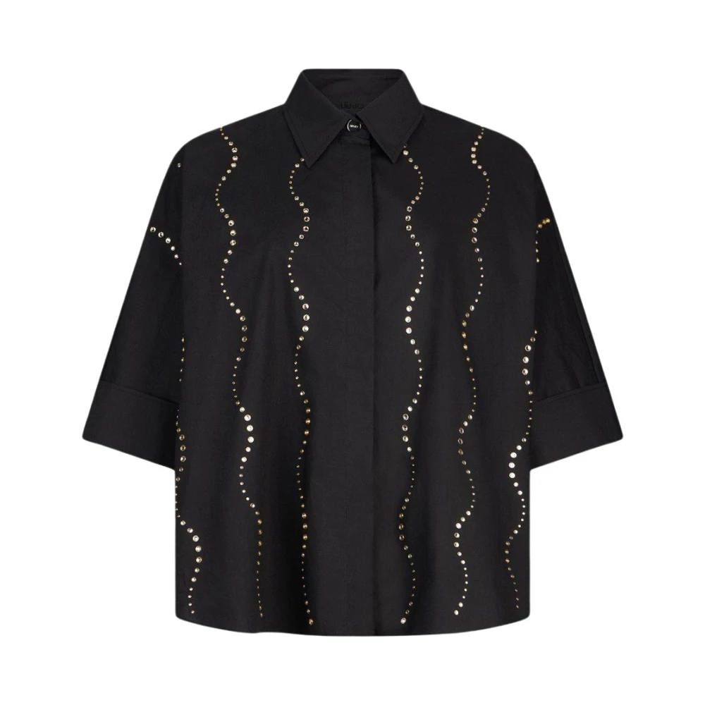 Liu Jo Women's Black Shirts, M, Ricamo Applicazioni Shirt