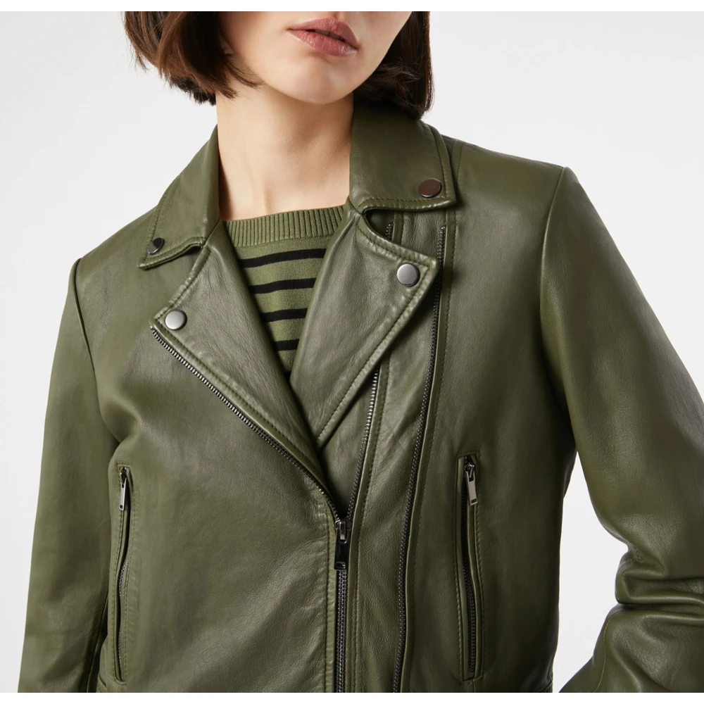 Pennyblack Biker Leren Jas Ultra Stijl Green Dames
