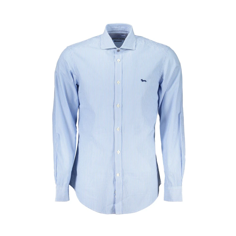 Harmont & Blaine Elegante Lichtblauwe Gestreepte Katoenen Overhemd Blue Heren