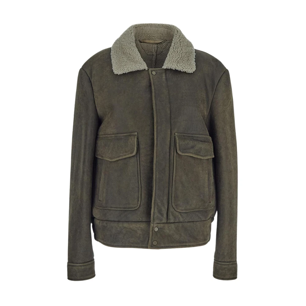 Salvatore Santoro Leren jas Green Heren