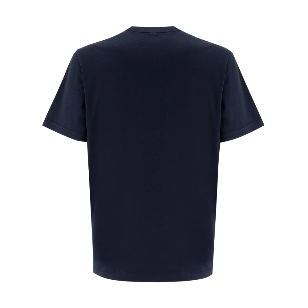 Brioni Navy Crew-neck T-shirt met Voorborduursel Blue Heren