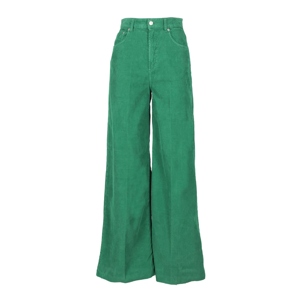 Department Five Green Wide Jeans, Female, W28, Elegant Palazzo Trousers