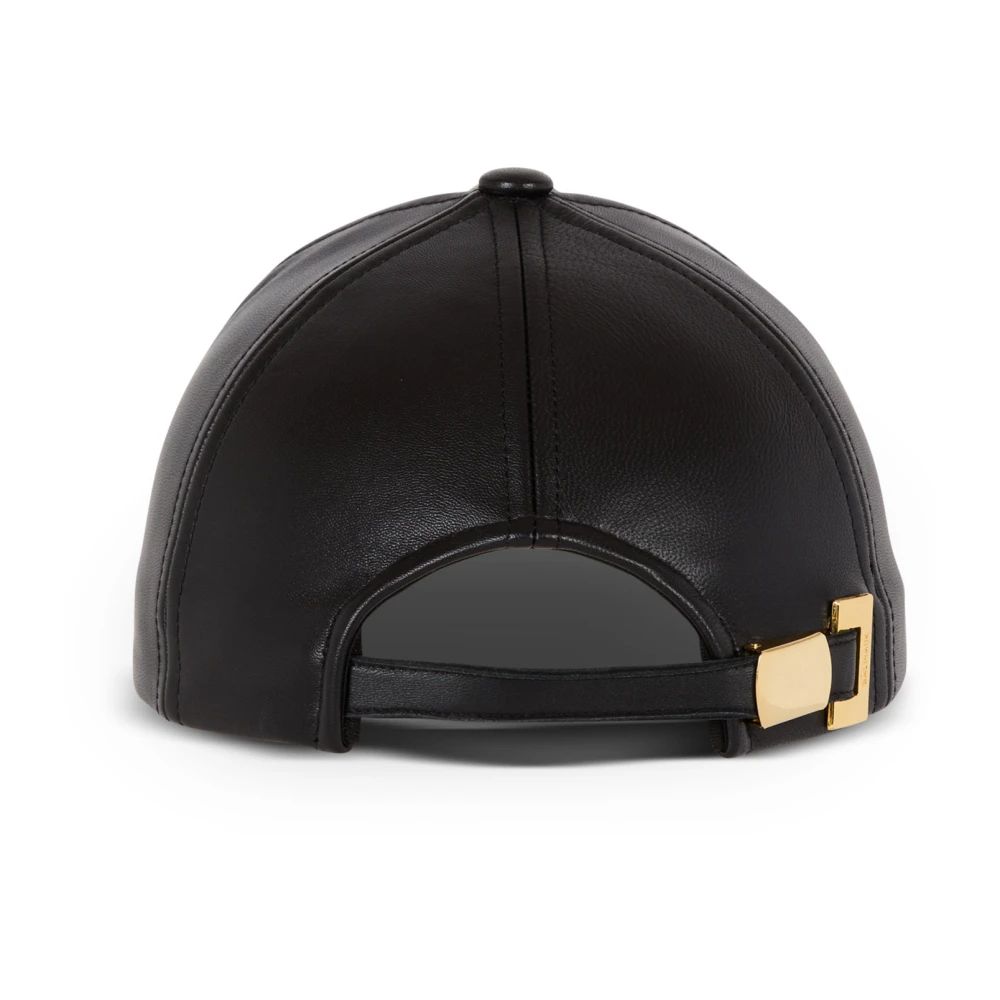 Balmain Lamsleren pet met ketting Black Dames
