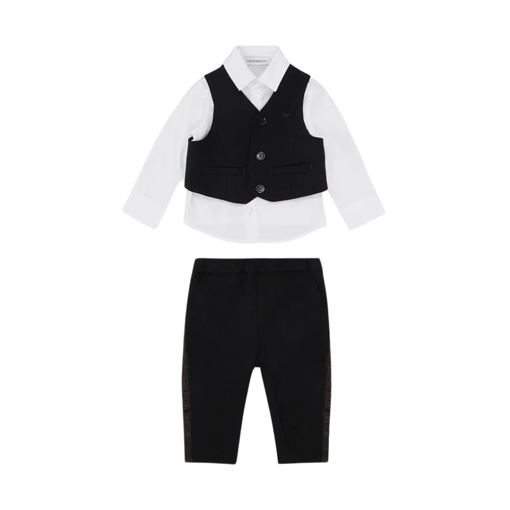 Emporio Armani Komplett Babyset - Skjorta, Väst, Byxor Black, Pojke