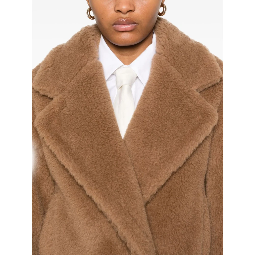 Max Mara Cropped Teddy Bear Icon Gardone Coat Brown Dames
