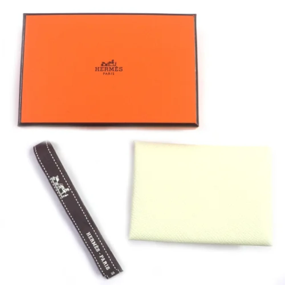 Hermès Vintage Pre-owned Leather wallets Beige Dames