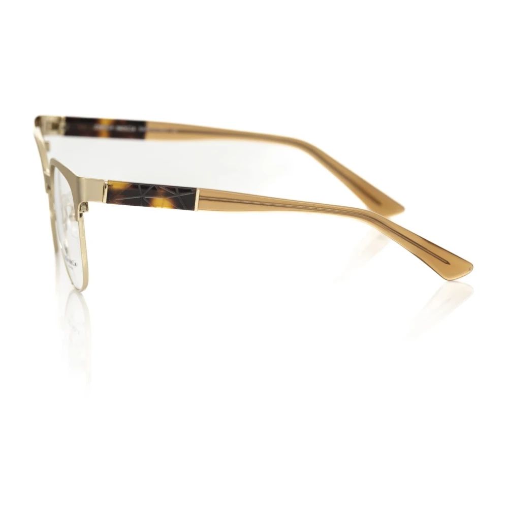 Frankie Morello Gouden Clubmaster Brilmontuur met Geometrisch Patroon Yellow Unisex