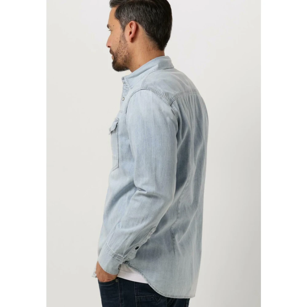 G-Star Slim Denim Overhemd voor Mannen Blue Heren