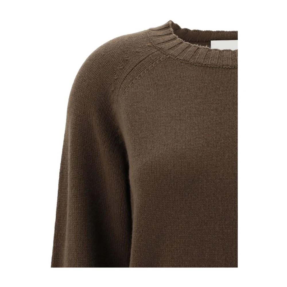 allude Geribbelde Cashmere Trui Elegant Ontwerp Brown Dames