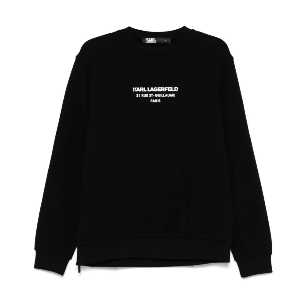 Karl Lagerfeld Svart Crew Neck Tröja med Logotyp Black, Herr