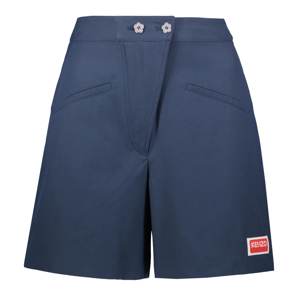 Kenzo Elastische High-rise Shorts met Zakken Blue Dames