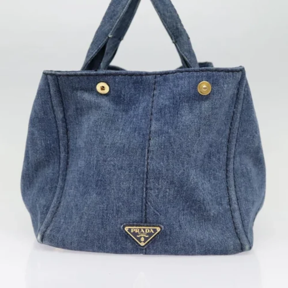 Prada Vintage Pre-owned Canvas handbags Blue Dames