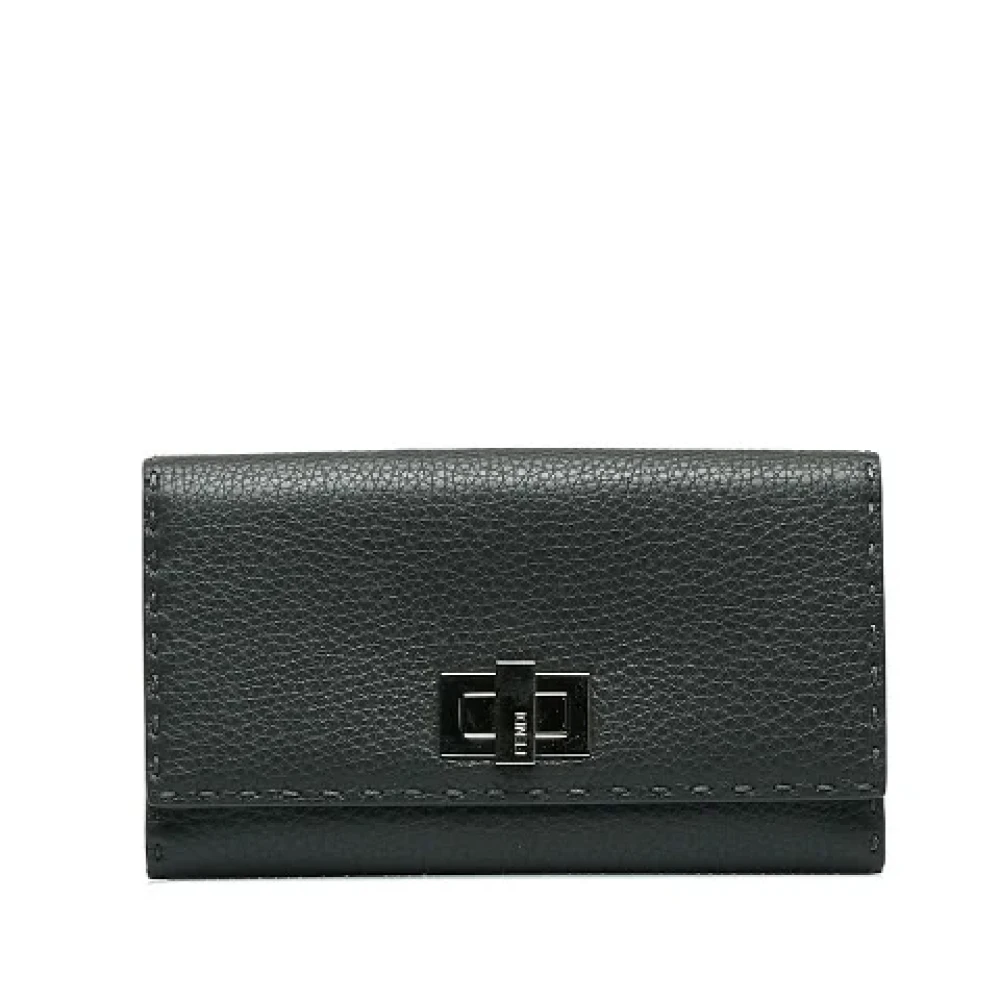 Fendi Vintage Pre-owned Leather wallets Gray Dames