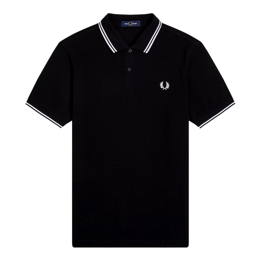 Fred Perry Svart Twin Tipped Pikétröja Black, Herr