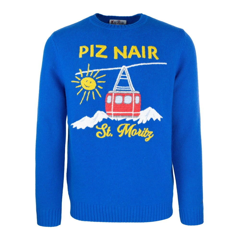 MC2 Saint Barth Blauwe Trui Stijlvol en Warm Blue Heren