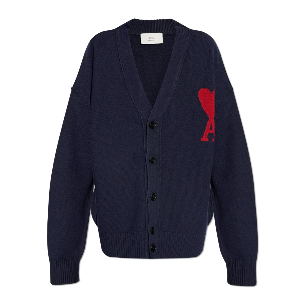 Ami Paris Vest met geborduurd logo Blue Heren