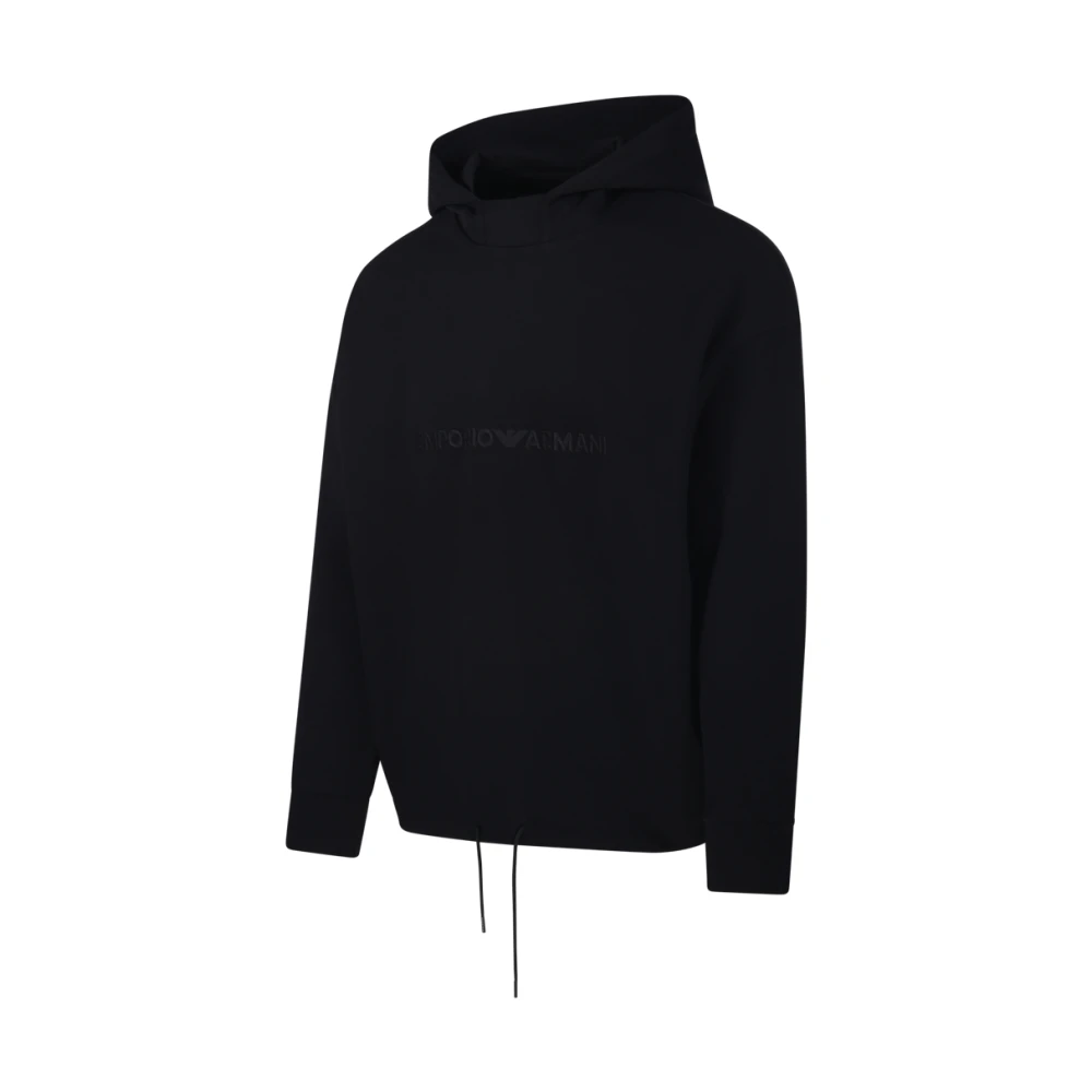 Emporio Armani Zwarte hoodie sweatshirt Black Heren