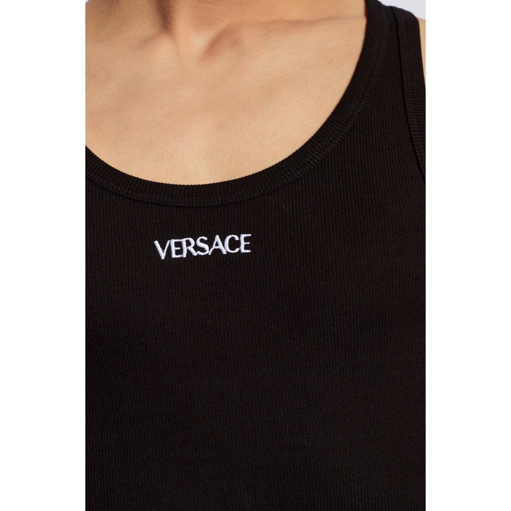 Versace Mouwloos T-shirt Black Heren