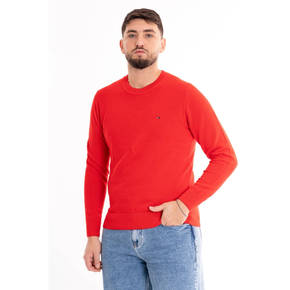 Tommy Hilfiger Ridge Crew Neck Sweater Red Heren