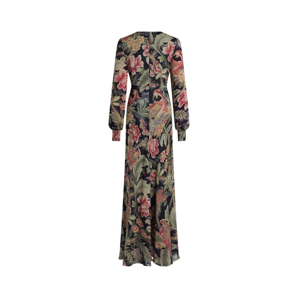 ETRO Bloemenprint Zijden Chiffon Lange Jurk Multicolor Dames