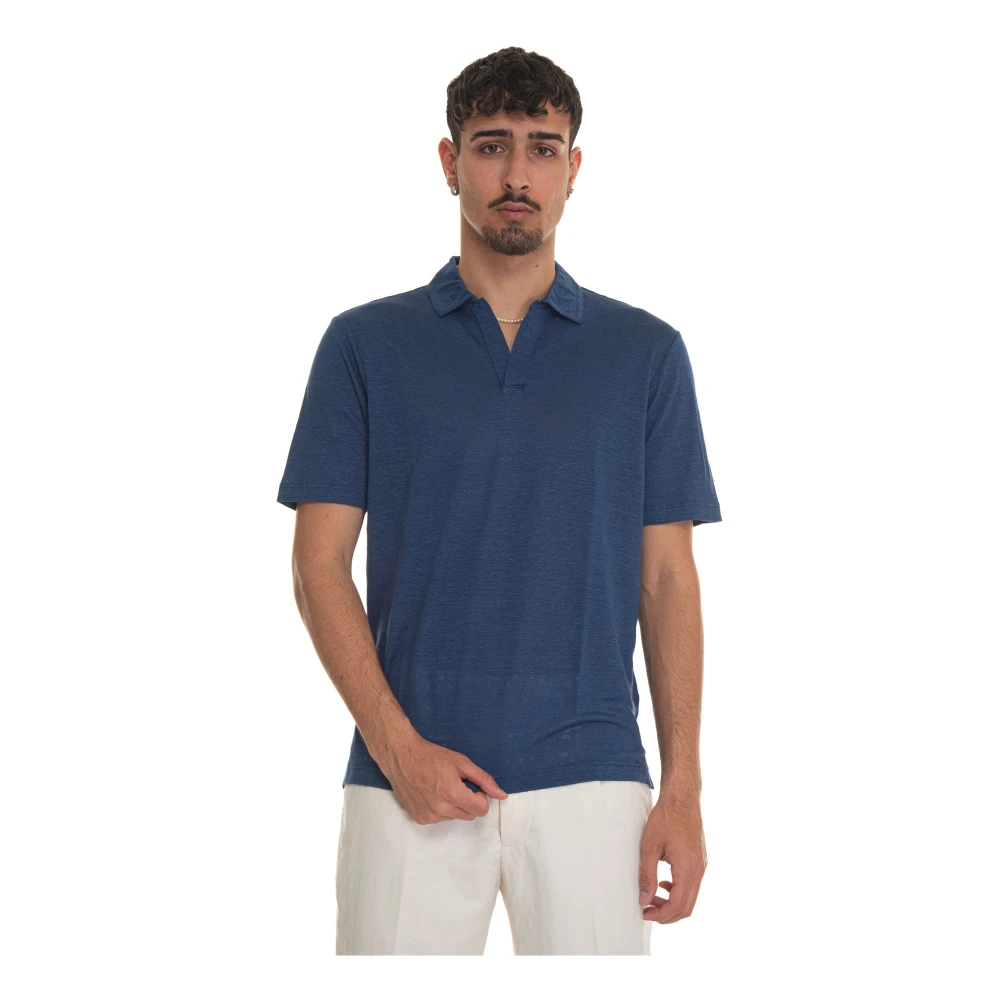 Gran Sasso Linnen Polo Shirt met Zijopeningen Beige Heren