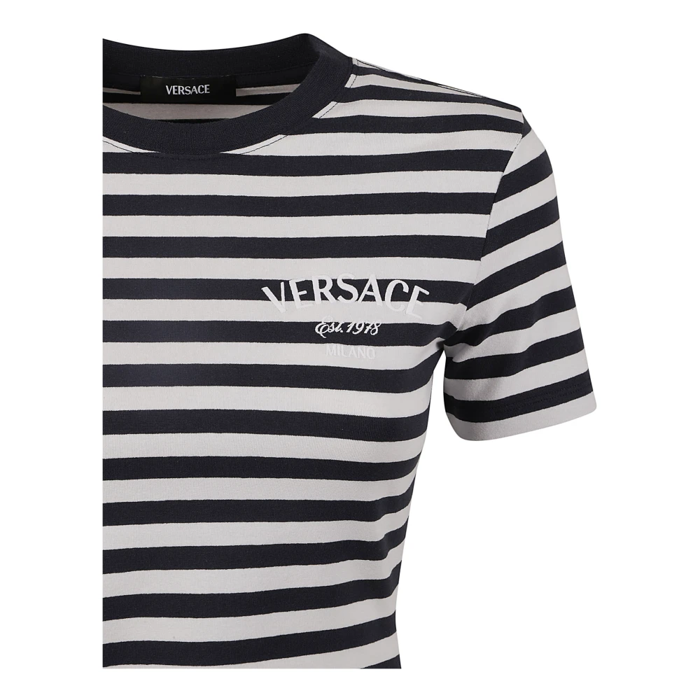 Versace Nautische Strepen T-shirts en Polos Blue Dames