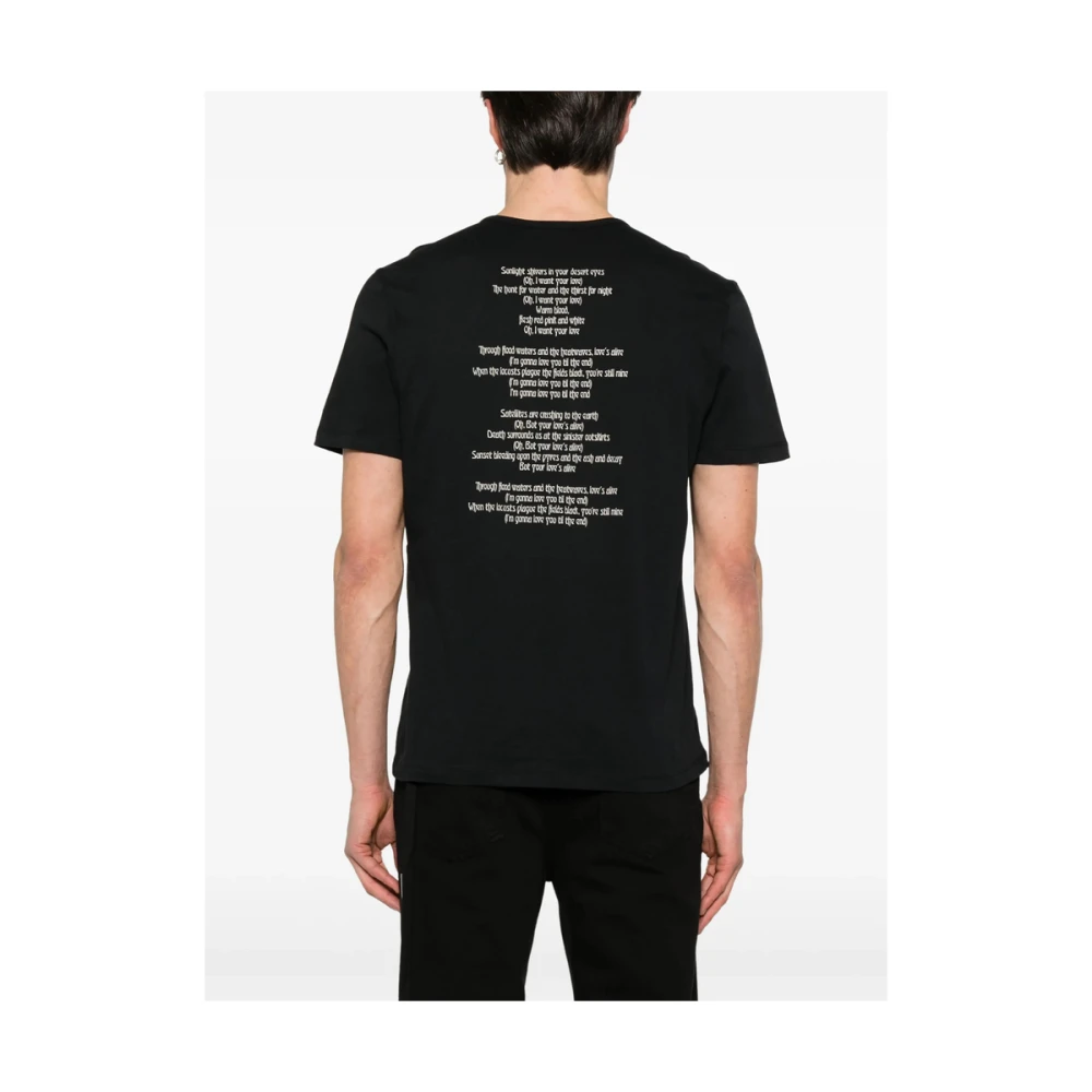 Ann Demeulemeester Zwart Grafisch Print Korte Mouw T-shirt Black Heren