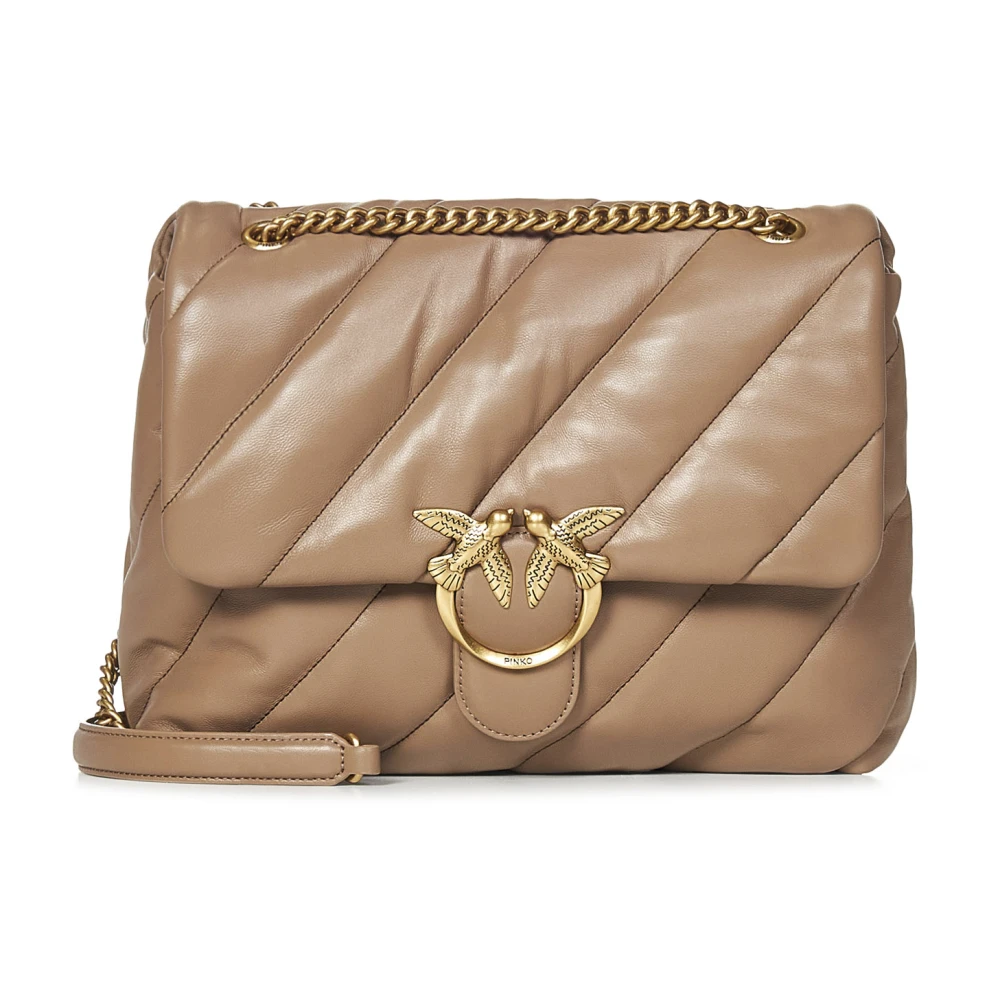 Pinko Gewatteerde Beige Schoudertas Beige Dames