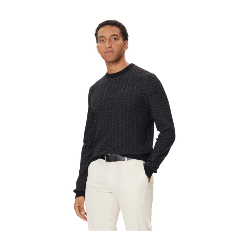 Hugo Men's Black Round-Neck Knitwear, S, Habito Jumper