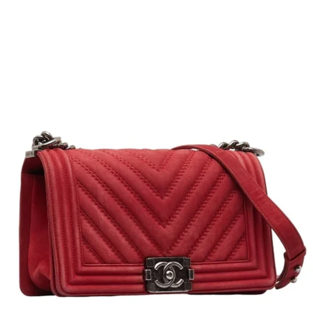 Chanel Vintage Pre-owned Suede chanel-bags Red Dames