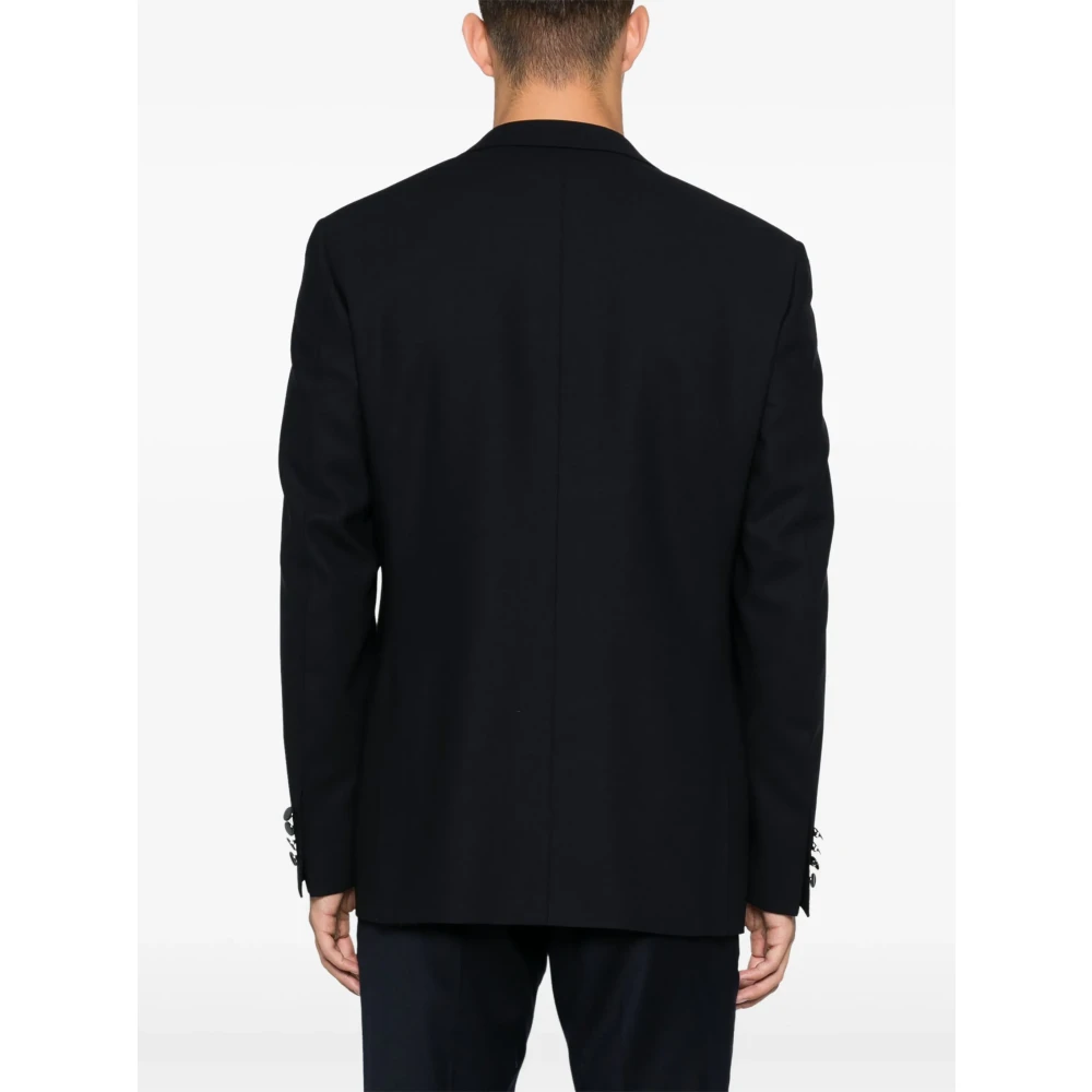 Canali Klassieke wollen blazer met 2 knopen Blue Heren