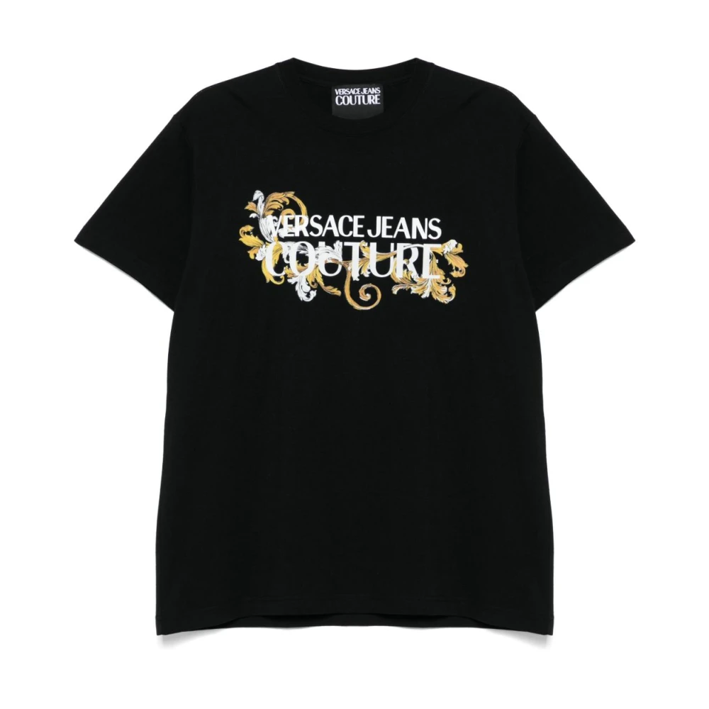 Versace Jeans Couture Zwart en Goud T-shirt en Polo Black Heren
