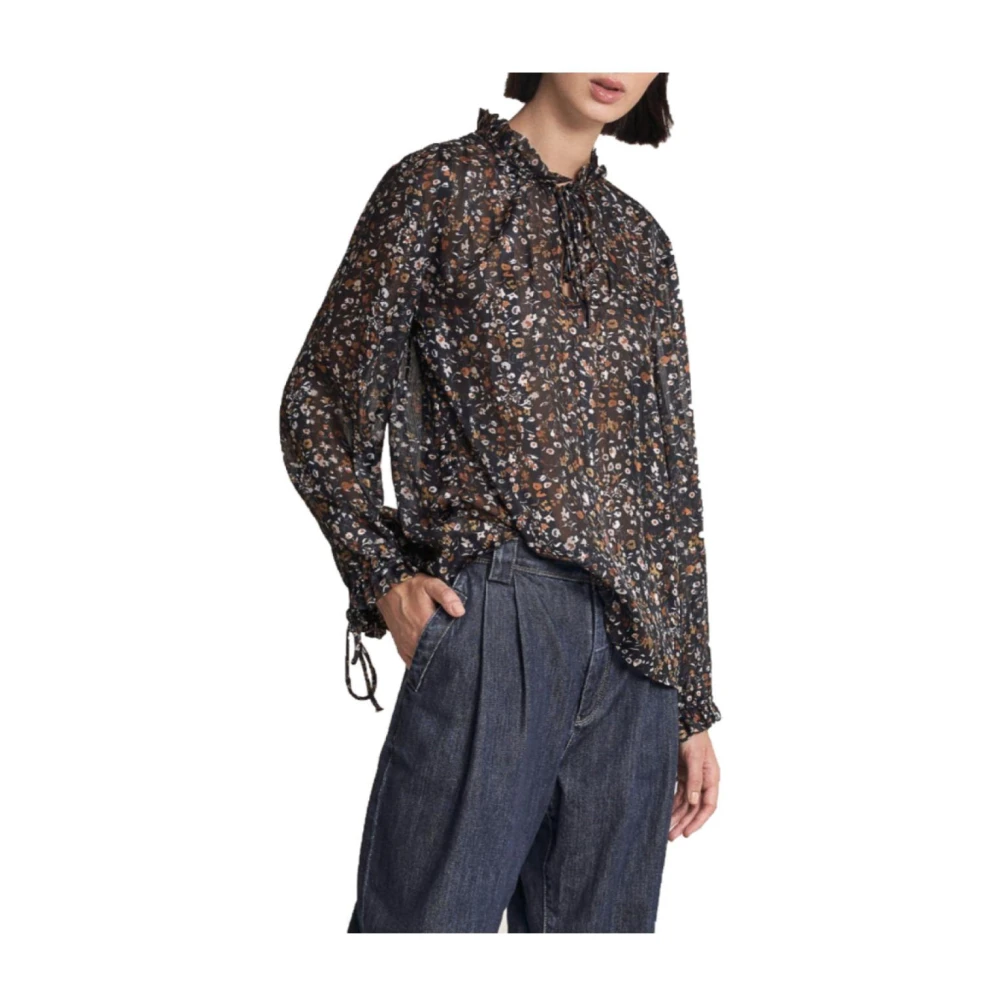 Salsa Bloemenprint blouse met trekkoord Multicolor Dames