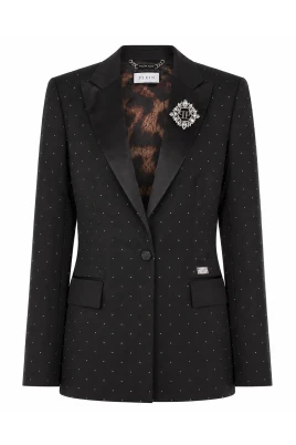 Boyfriend Fit Blazer Crystal Strass