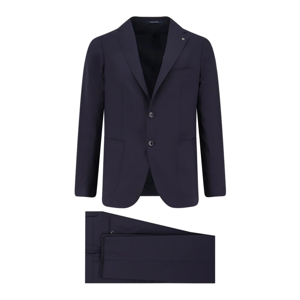 Tagliatore Blue Notched Lapel Suit - Male - Single Breasted Suits - 2XL - Suits