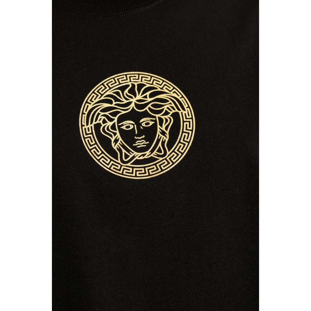 Versace T-shirt met Medusa-hoofd Black Dames