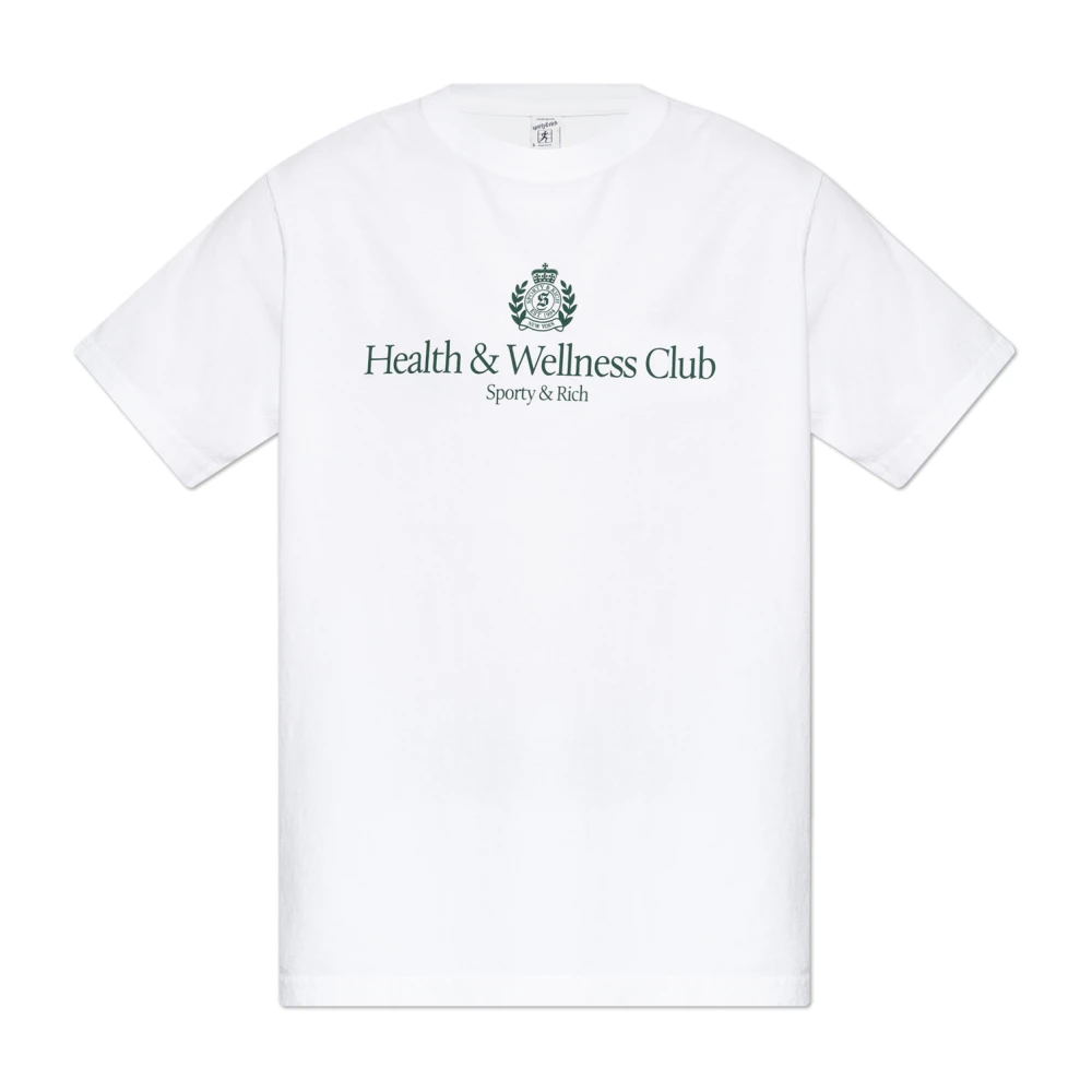 Sporty & Rich T-shirt uit de H&W Crest-collectie White Unisex