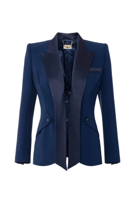 Satin Lapel Crepe Tuxedo Jacket