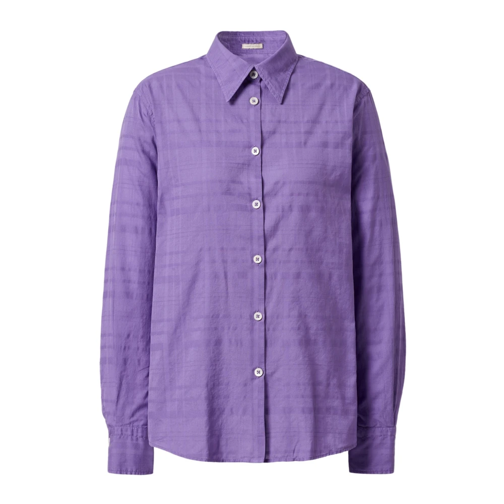 Massimo Alba Katoenen Regular Fit Shirt Italië Gemaakt Purple Dames