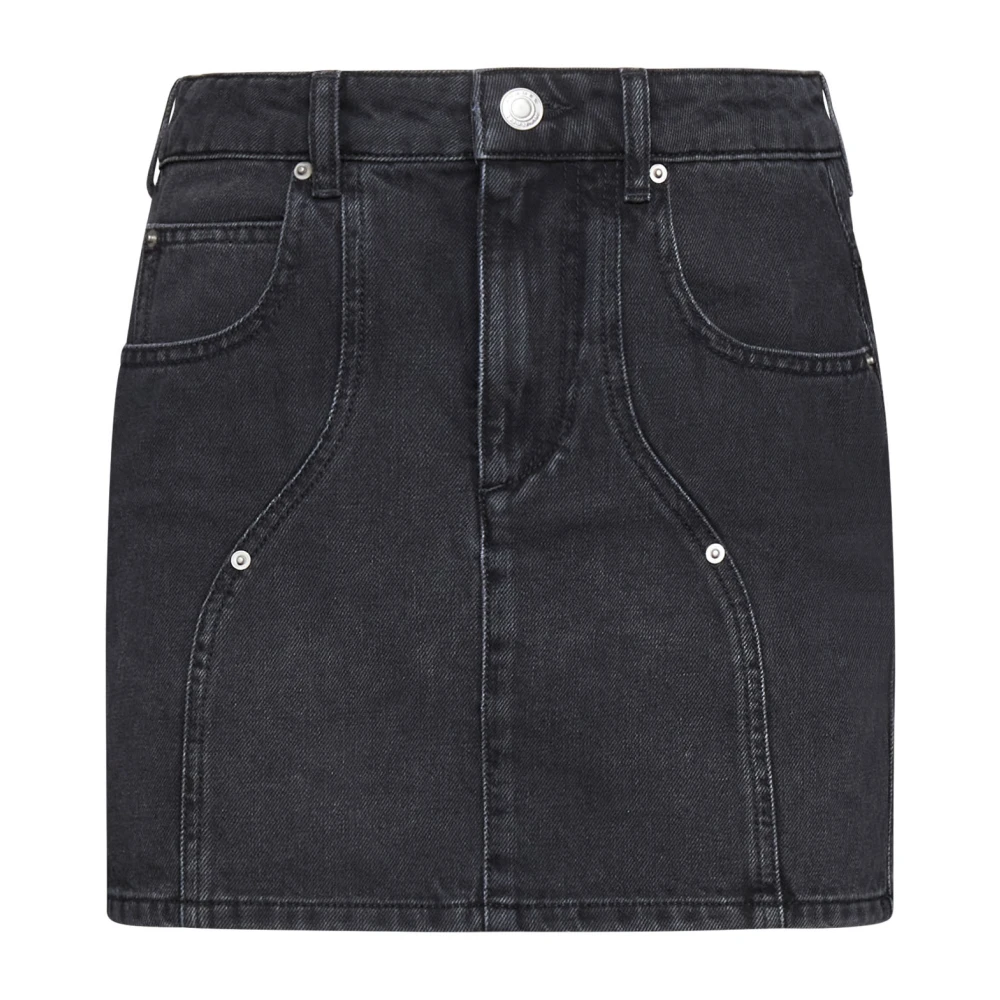 Isabel Marant Étoile Vervaagde Zwarte Denim Minirok Black Dames