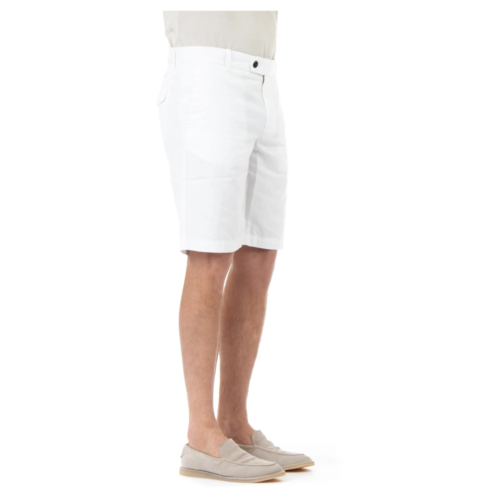 Eleventy Witte Bermuda Shorts van katoen-linnen White Heren